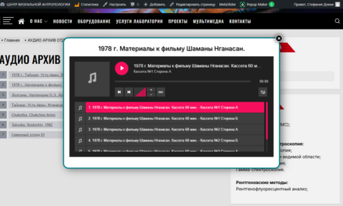Создан адаптивный аудио ресурс для прослушивания архивных аудио материалов отделов Института